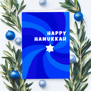 David LYCKLIG HANUKKAH HELGDAG moderna Swirls stjä Kort