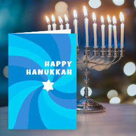 David LYCKLIG HANUKKAH HELGDAG moderna Swirls stjä Kort