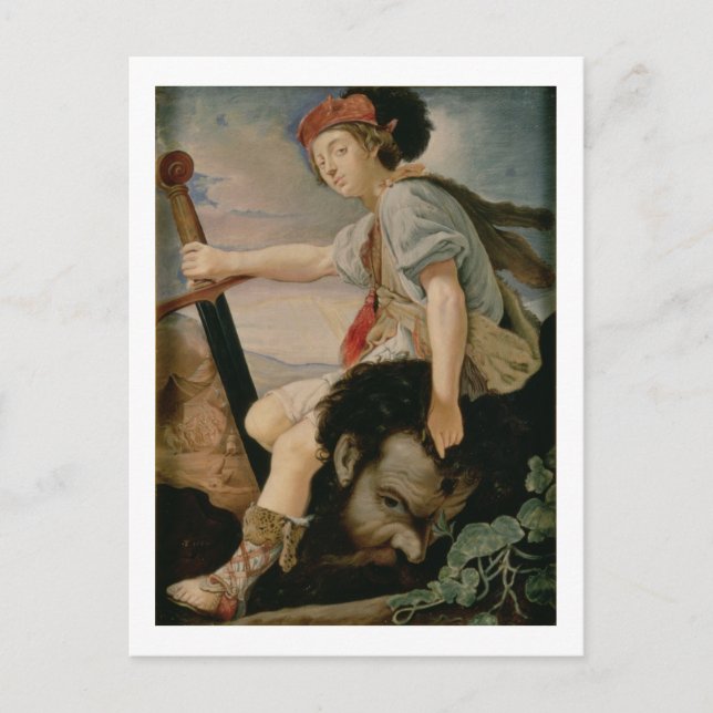 David med chefen för Goliat Vykort (Framsida)