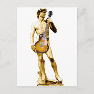 David med gitarren vykort