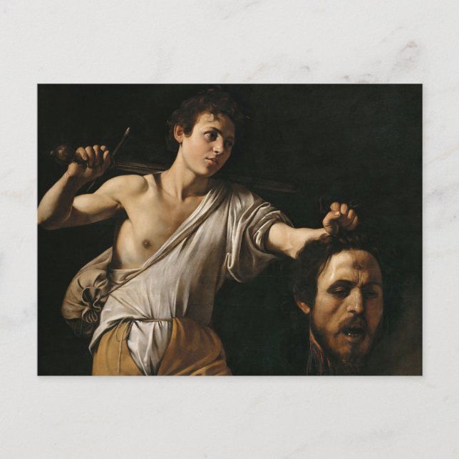 David med Goliaths huvud av Caravaggio Vykort (Framsida)