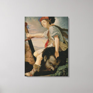 David med huvudet av Goliath Canvastryck