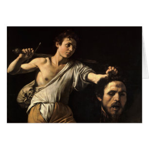 David med huvudet av Goliath, Caravaggio Hälsningskort