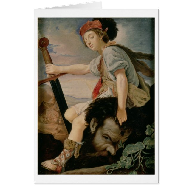 David med huvudet av Goliath Hälsningskort (Framsidan)
