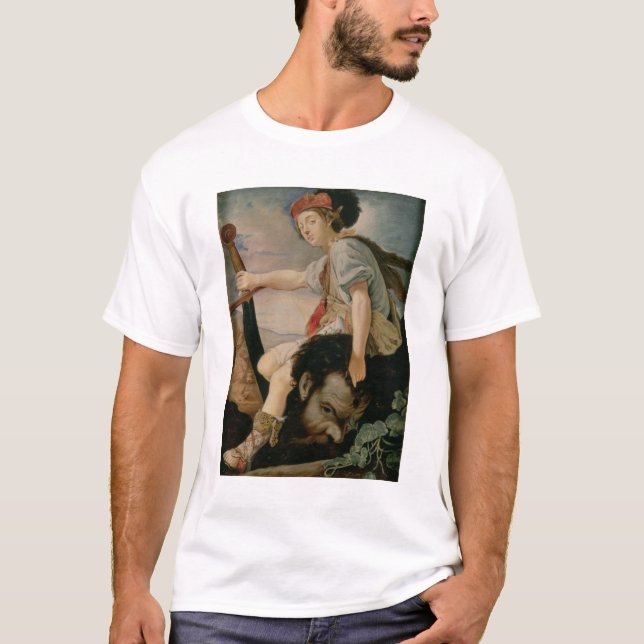 David med huvudet av Goliath Tee Shirt (Framsida)