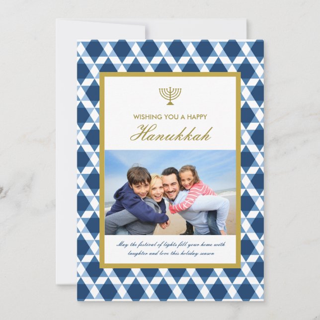 David Menorah Hanukkah Photo Hälsning Julkort (Framsida)