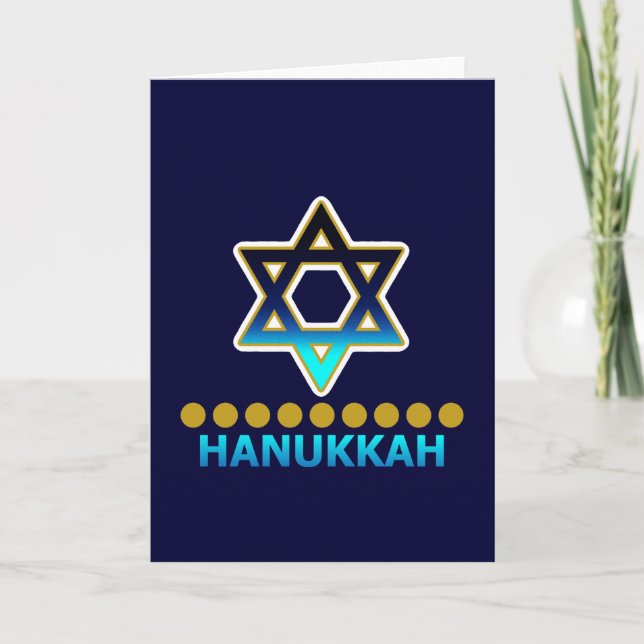 David Menorah Star av Hanukkah Helgkort (Framsida)