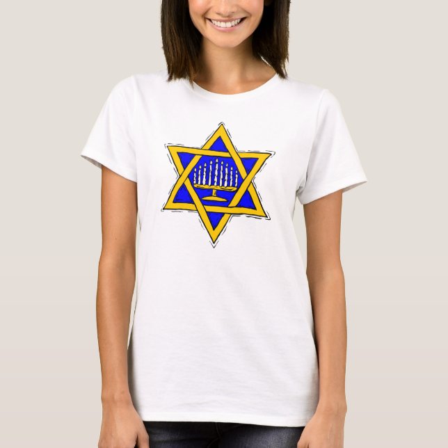 David & Menorahs stjärna Tee Shirt (Framsida)