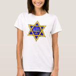 David & Menorahs stjärna Tröja<br><div class="desc">Gult Star of David fylld med blått och en menorah.</div>