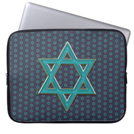 David Metallic Blue Star Laptop Fodral