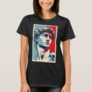 David Michelangelo i Pop Art: Blå-Röd Porträtt T Shirt