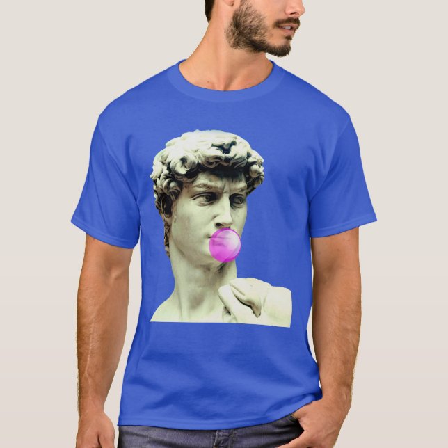 David michelangelo tuggummistaty rolig t shirt (Framsida)