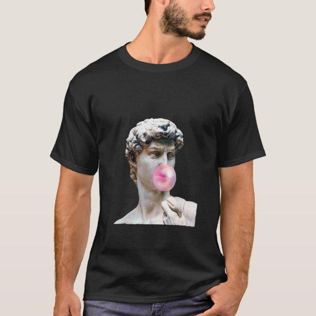 David Michelangelo With Bubblegum Statue Man Woman T Shirt (Framsida)
