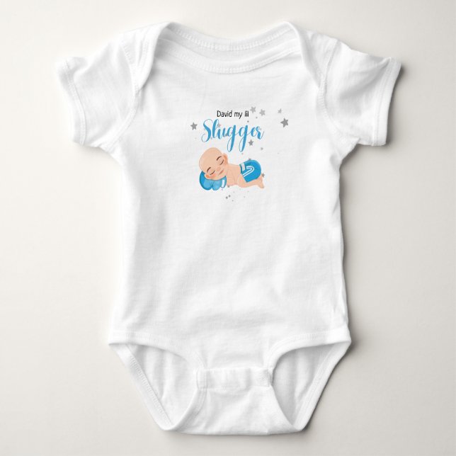 David min lilla slugger t-shirt bodysuit (Framsida)