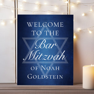 David Modern Blue Star Välkommen till Pub Mitzvah Poster