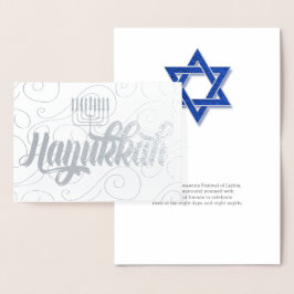 David Modern Hanukkah Silver stjärna Folierat Kort