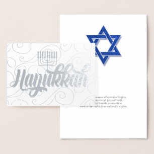 David Modern Hanukkah Silver stjärna Folierat Kort