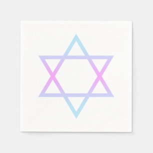 David Modern Rosa Blue-Lilans bat mitzvah stjärna Pappersservett