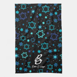 David Monogrammed Star Kökshandduk
