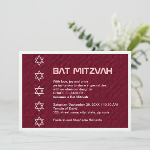 David Mönster Bat mitzvah stjärna Inbjudningar