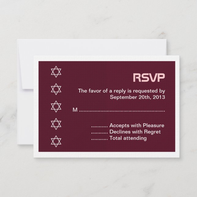 David Mönster Bat mitzvah stjärna OSA Kort (Framsida)