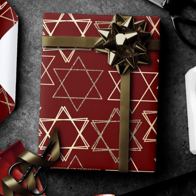 David Mönster stjärna | Modern Guld på Röda Presentpapper (Skapare uppladdad)