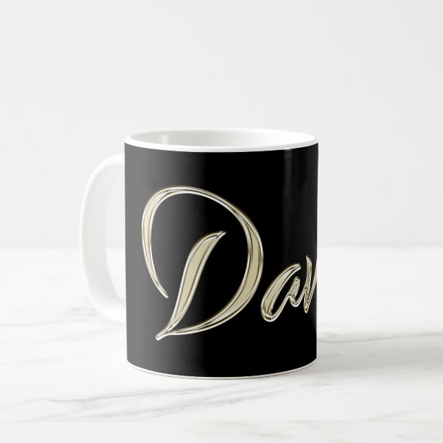 David Name whitegold Tasse Teetasse Kaffeetasse Kaffemugg (Framsida vänster)