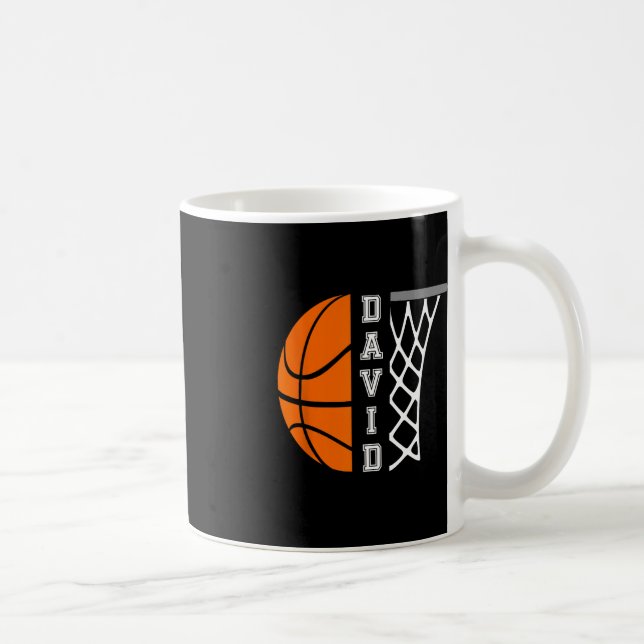 David Namn Personlig Basketball Player Graphic Kaffemugg (Höger)