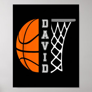 David Namn Personlig Basketball Player Graphic Poster