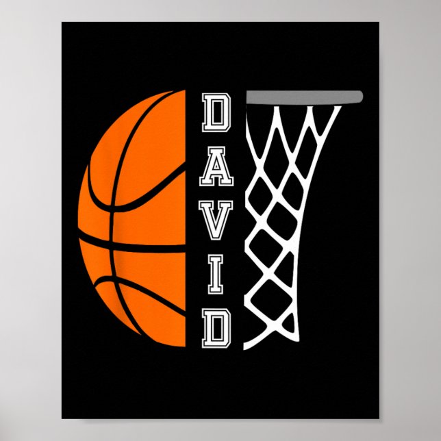 David Namn Personlig Basketball Player Graphic Poster (Framsidan)