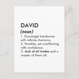 David namn, Redigerbart namn, Anpassat namn Vykort