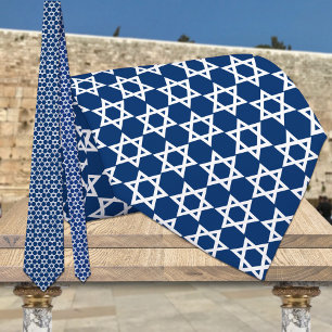 David Navy Blue (vit stjärna) Slips