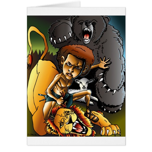 David och det lejont hälsningskort (Framsidan)