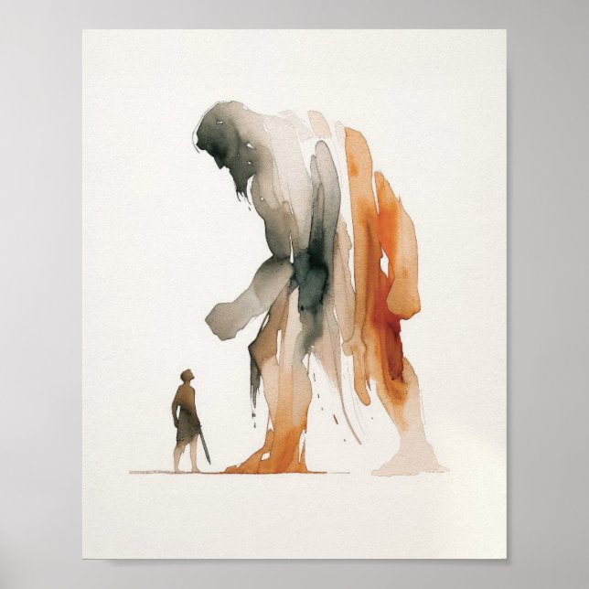 David och Goliat, Digital Print, Jesus Painting Poster (Framsidan)