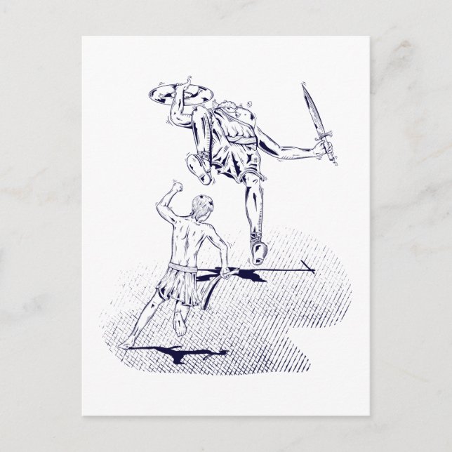 David och Goliat Vykort (Framsida)