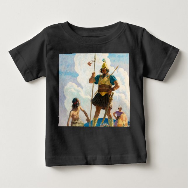 David och Goliath, 1940 av Newell Convers Wyeth T Shirt (Framsida)