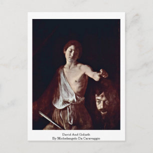 David och Goliath av Michelangelo Da Caravaggio Vykort