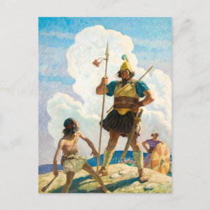 David och Goliath av Newell Convers Wyeth Helg Vykort