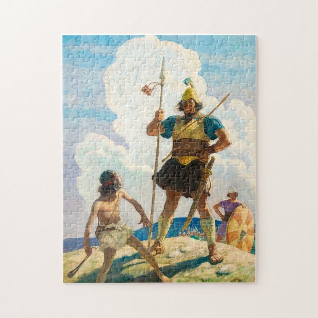 David och Goliath av Newell Convers Wyeth Pussel (Vertikal)