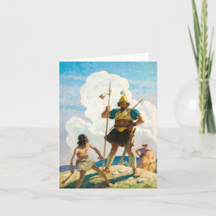 David och Goliath av Newell Convers Wyeth Tack Kort
