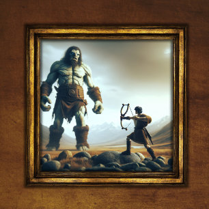 David och Goliath Bible Story Christian Art Poster