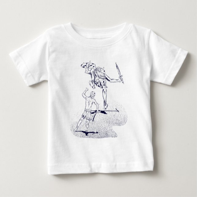 David och Goliath Bible Story T Shirt (Framsida)