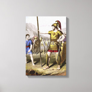 David och Goliath Canvastryck
