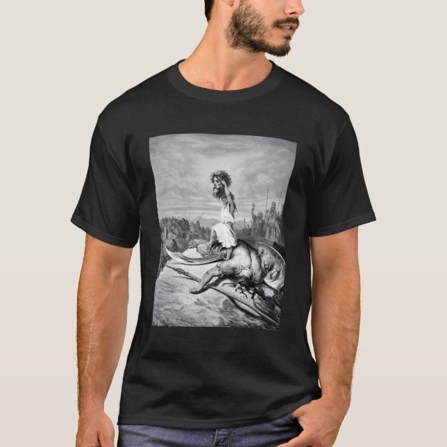 David och Goliath Gustave Dore T Shirt (Framsida)