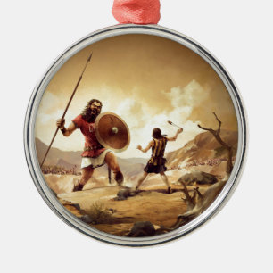 David och Goliath Julgransprydnad Metall