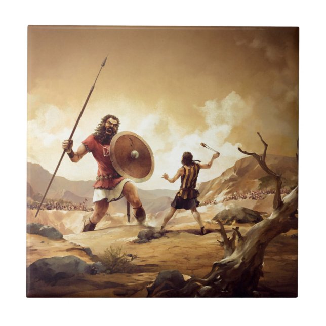 David och Goliath Kakelplatta (Framsidan)