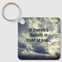 David och Goliath Quote Nyckelring
