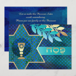 David och Kiddush Kopp Passover Seder Inbjudningar