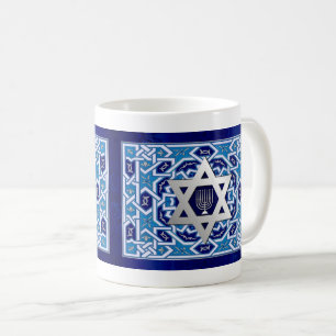David och Menorah Hanukkah Gift Muggar Star