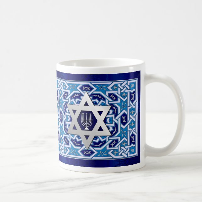 David och Menorah Hanukkah Gift-stjärnan Kaffemugg (Höger)